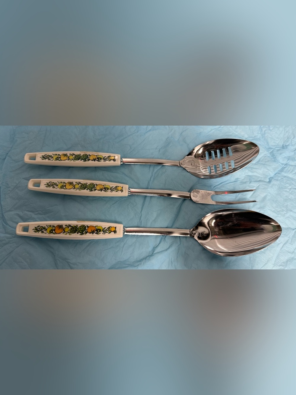 Vintage Ecko USA Spice of Life Utensils 1970’s Slotted Spoon & Fork Set 3 pieces
